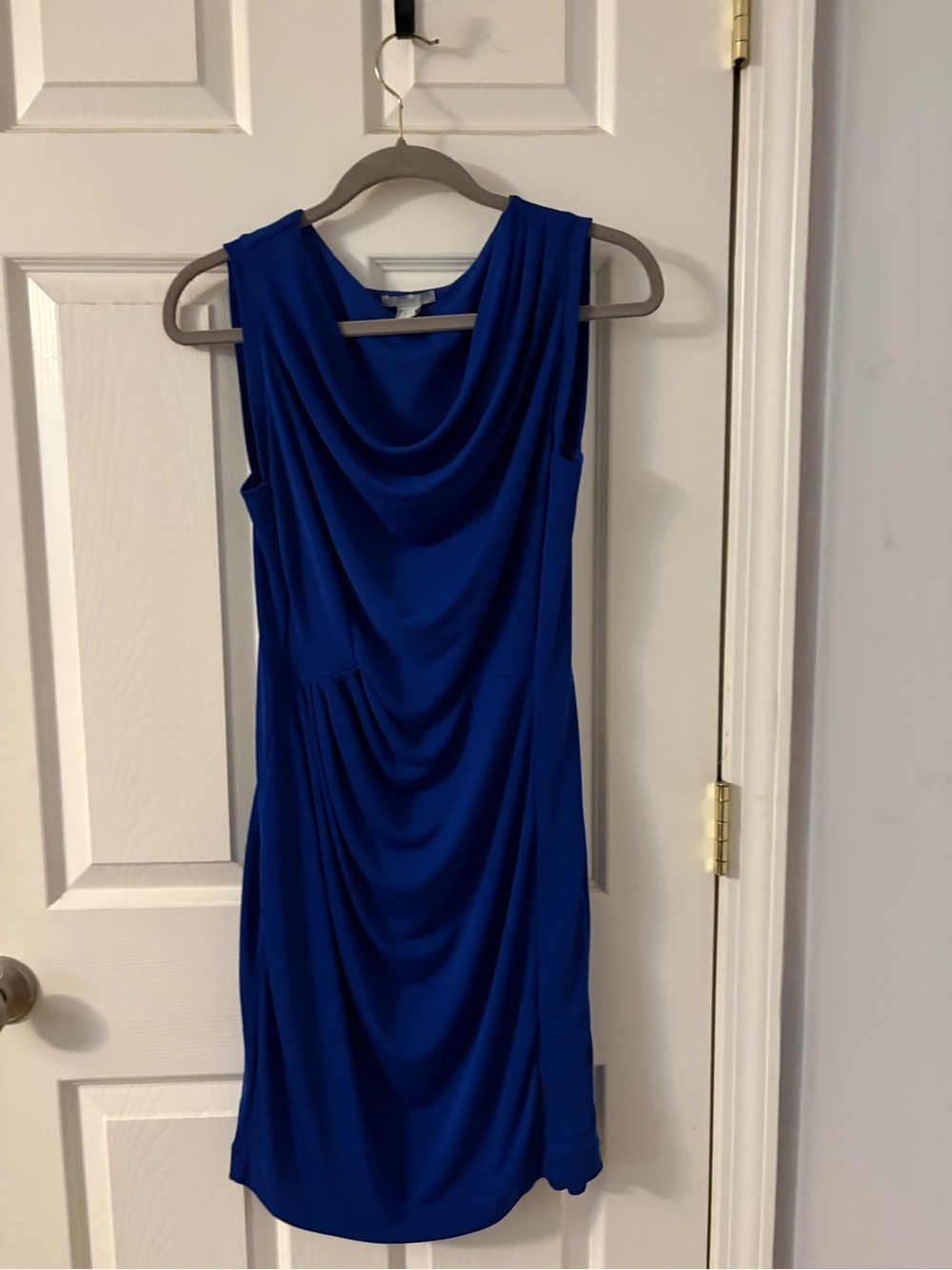 H&M Draped Sleeveless Midi Dress in Royal Blue